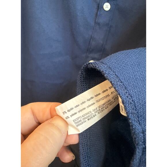 Zara Man Slim fit Dark Blue Collar Button Down Cotton Blend - Picture 4 of 7